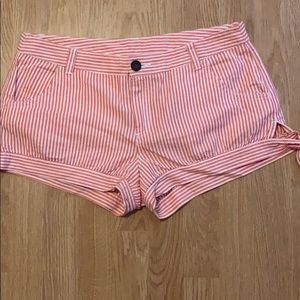 Orange and White Stripes Shorts